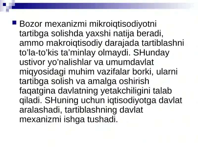 Bozor hokimiyati sharoitida narx belgilash tamoyillari 3