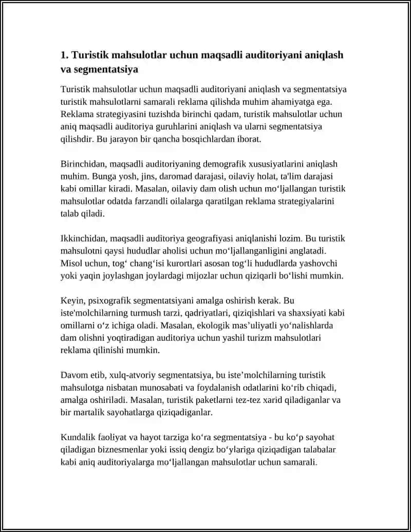 TURISTIK MAHSULOTLARNI REKLAMA QILISH 3