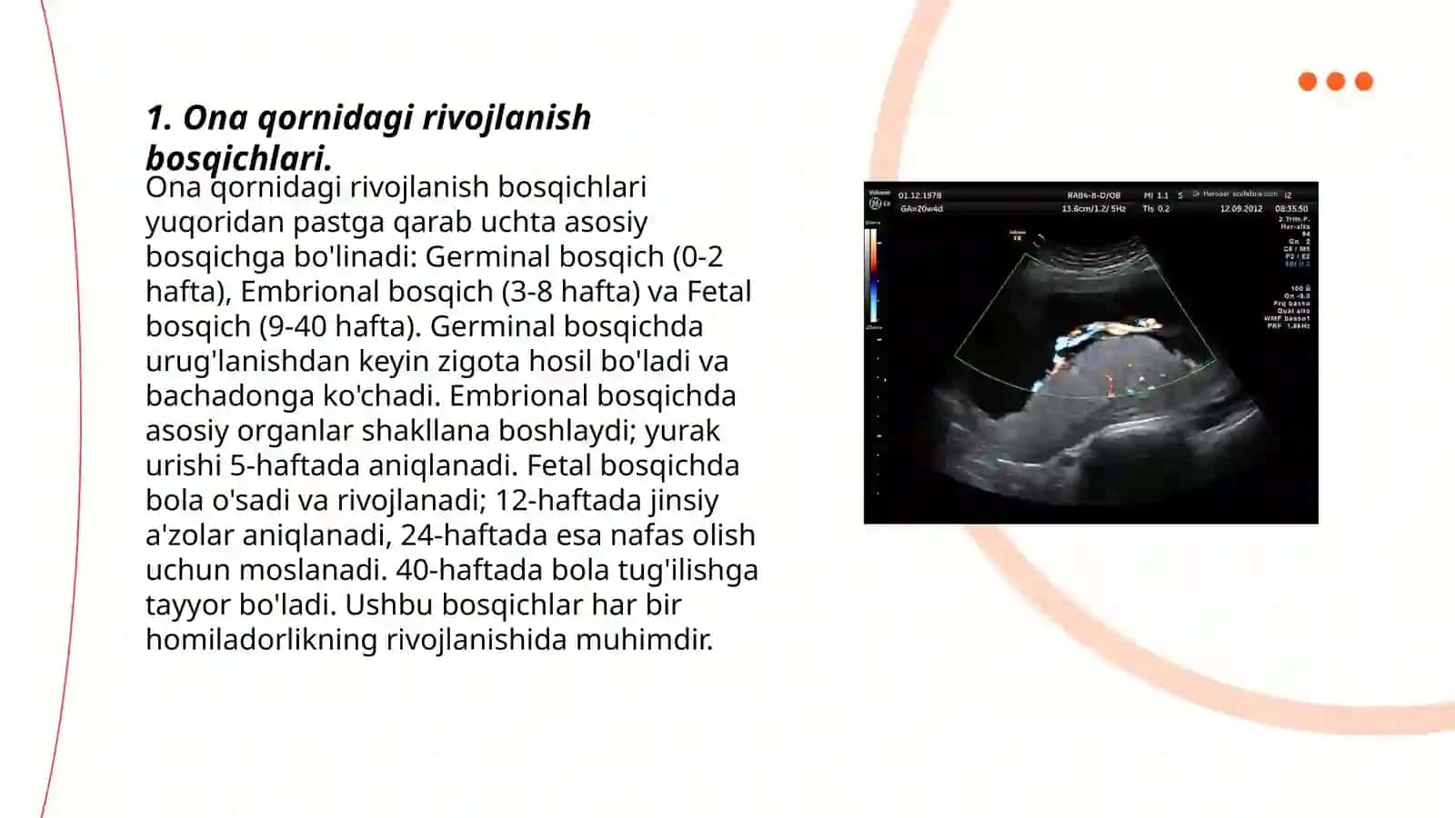 Ona qornida rivojlanish patologiyasi:xatarli davrlar va ularning ahamiyati 3