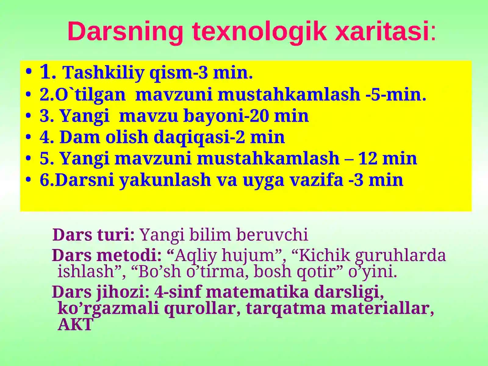 DARS ISHLANMASI 3