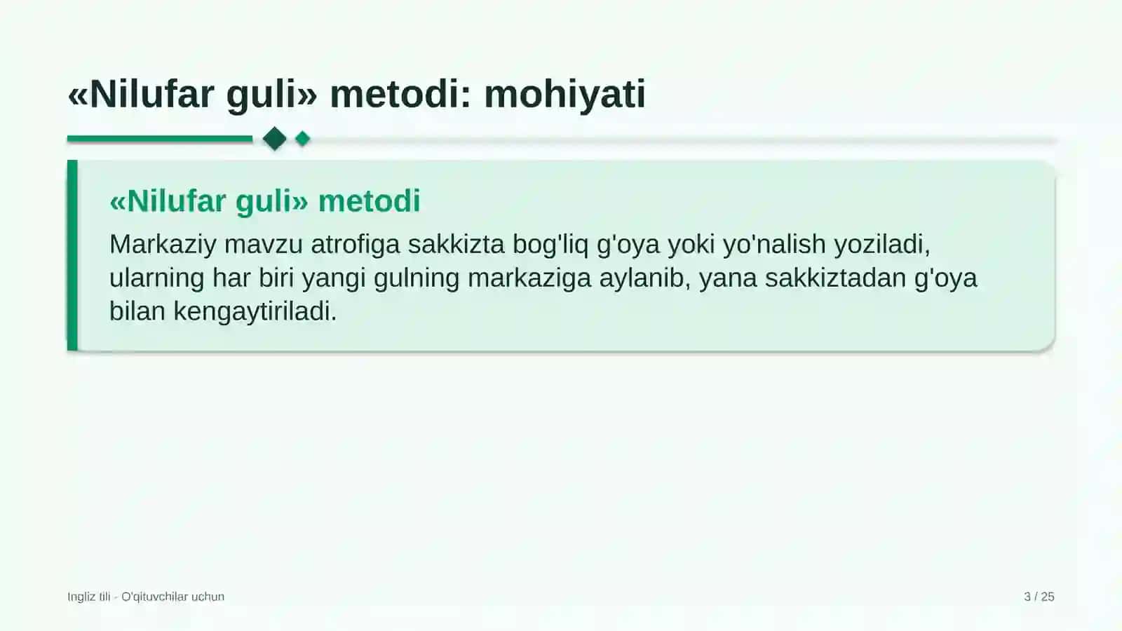 ingliz tili darslarida nilufar guli metodidan foydalanish 5643 3