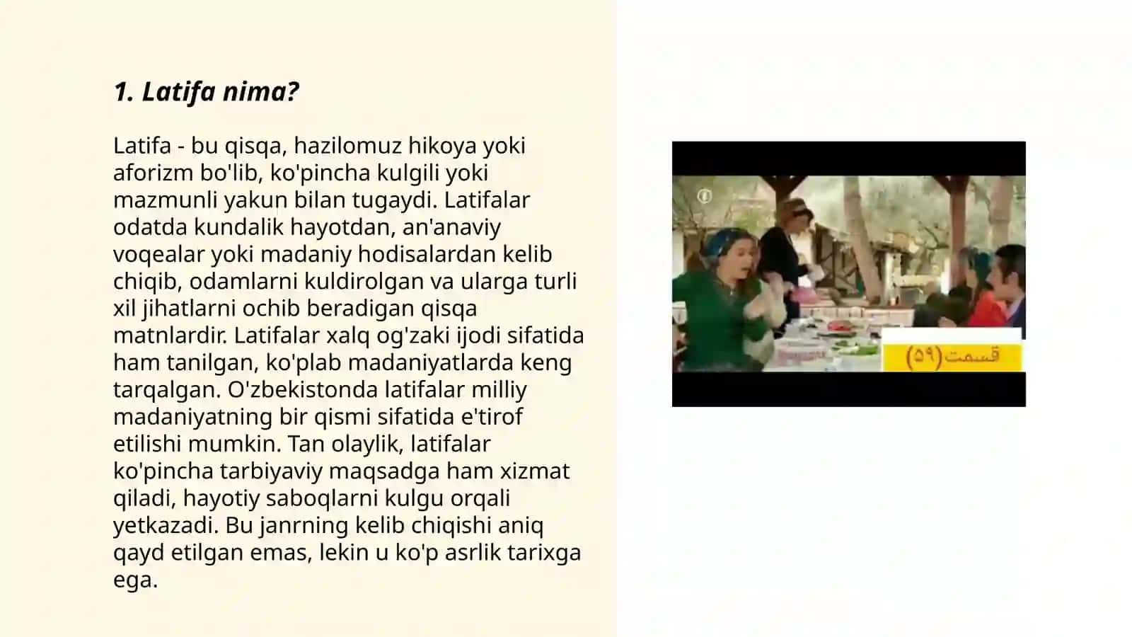 Latifa, lof, askiya janrlari boʻyicha taqdimot tayyorlash 3