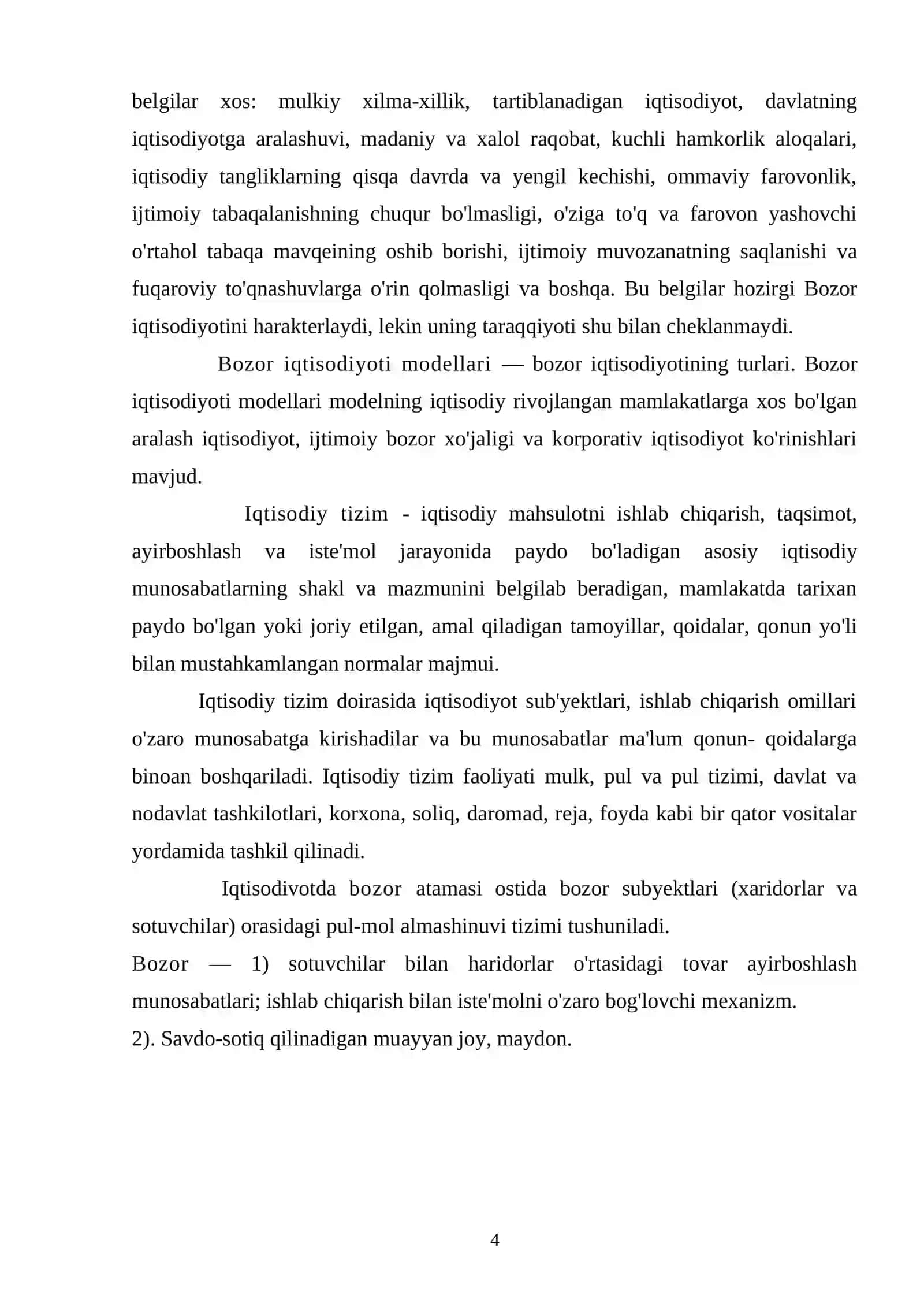 Bozor iqtisodiyoti mazmuni, uning vazifalari va turlari 3
