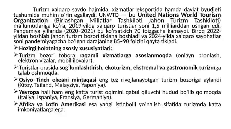 Turistik kompleks boshqaruv obyekti sifatida 3