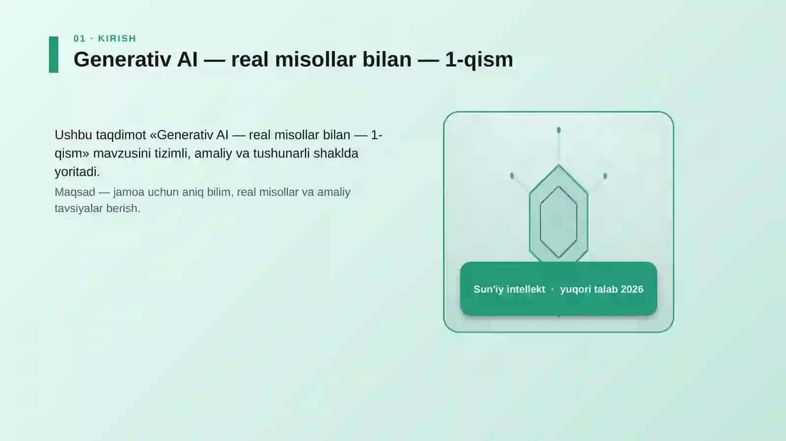 Generativ AI — real misollar bilan — 1-qism 3