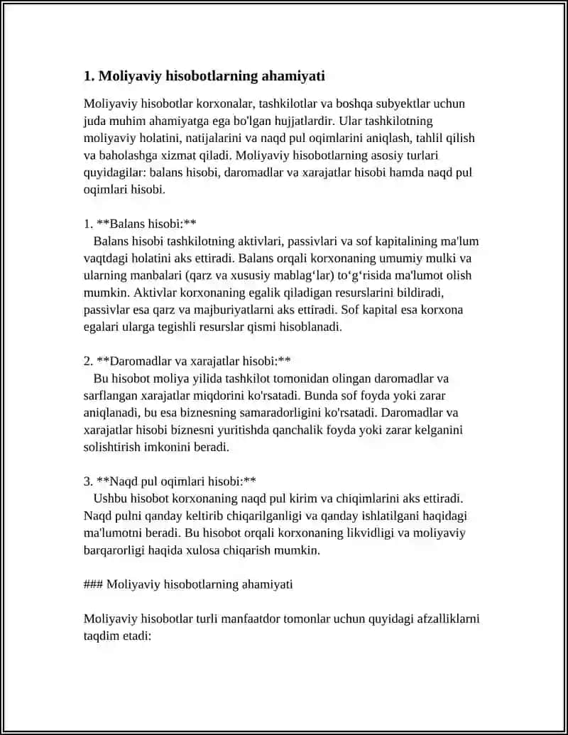 MOLIYAVIY HISOB UNING ROLI VA VAZIFALARI 3