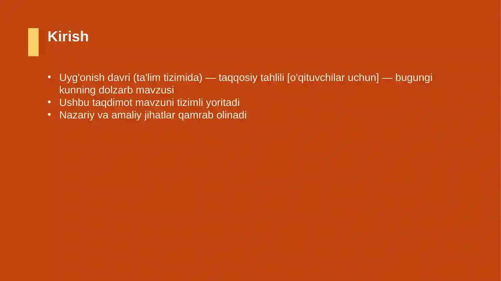 Uyg'onish davri (ta'lim tizimida) — taqqosiy tahlili [o'qituvchilar uchun] 3