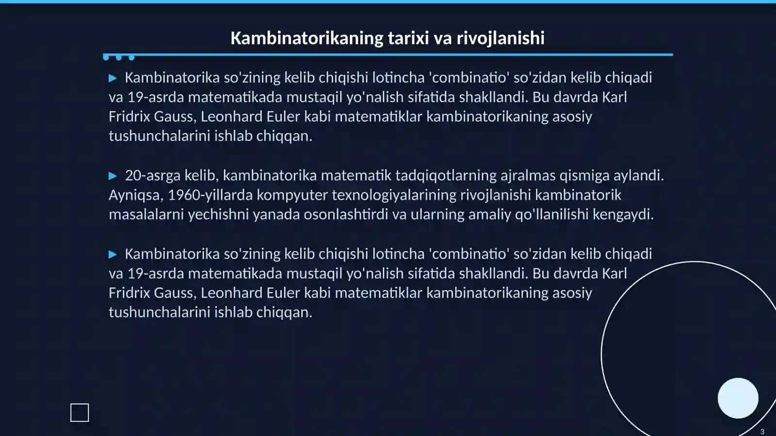 Qiziqarli kambinatorika 3