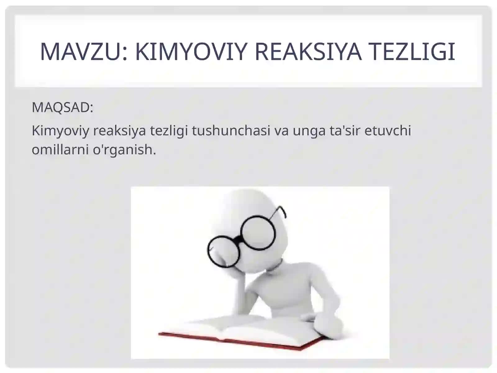 Kimyo - Kimyoviy reaksiya tezligi 3