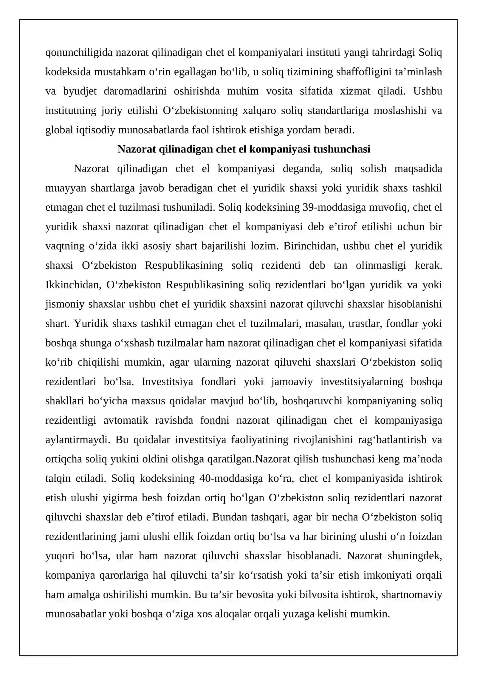 Soliq munosabatlarining subyekti sifatida nazorat qilinadigan chet el kompaniyalari 3