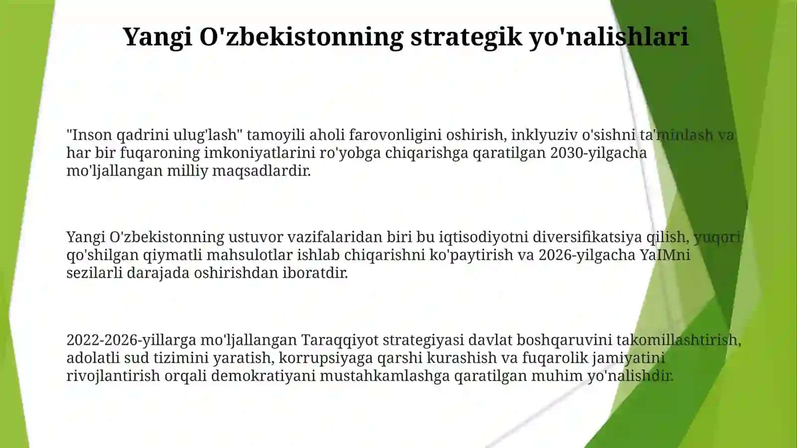 Yangi Oʻzbekistonning istiqbollari va xalq farovonligi 3