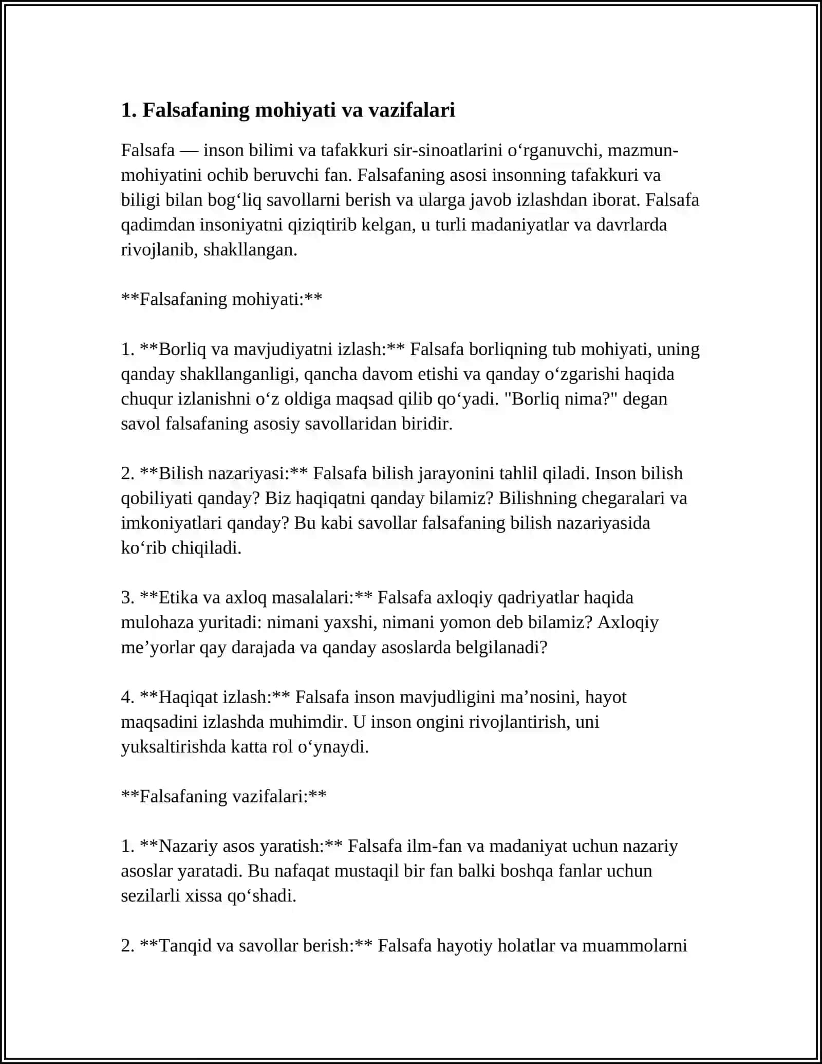 FALSAFANING BAXS MAVZULARI,ULARNING XILMA-XIL TALQINLARI 3