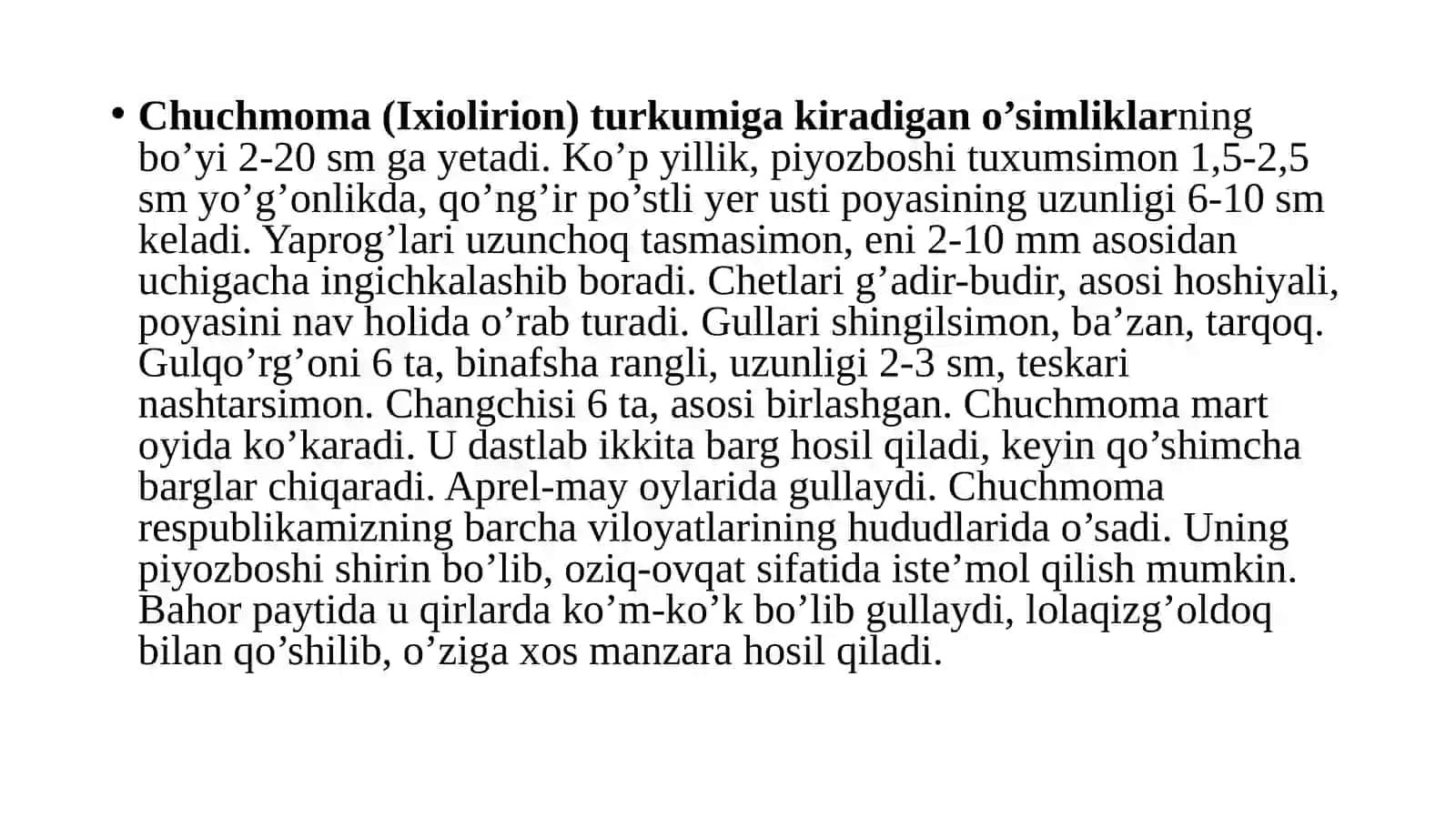 GULSAFSARDOSHLAR (IRIDACEAE) OILASI TURKUMI TURLARI NOMENKLATURASINI TAHLILI VA O’RGANISH QOIDALARI 3