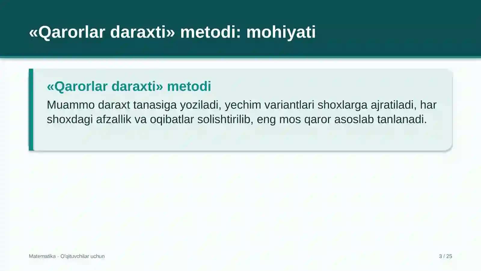 matematika darslarida qarorlar daraxti metodidan foydalanish 1095 3