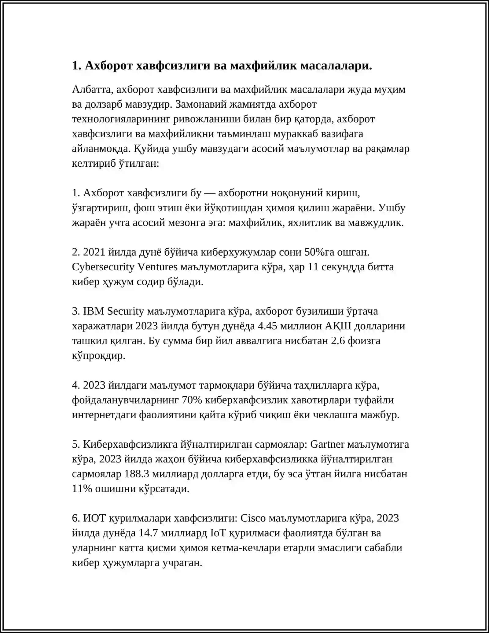 МУСТАҚИЛ ИШ. МАВЗУ: АХБОРОТ МАТИНЛАР БИЛАН ИШЛАШ ВА МЕДИЯ МАДАНИЯТ 3