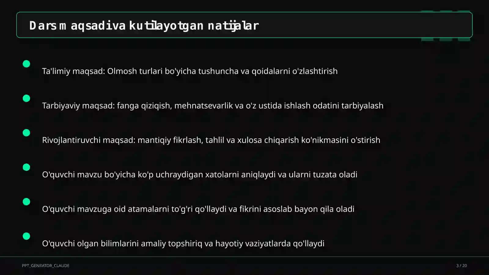 Olmosh turlari (6-sinf) 3