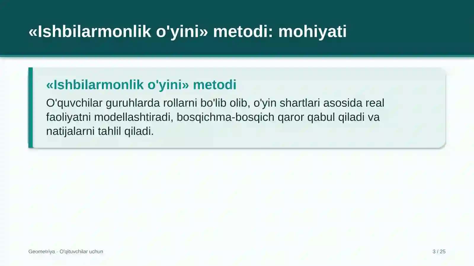 geometriya darslarida ishbilarmonlik o'yini metodidan foydalanish 5901 3