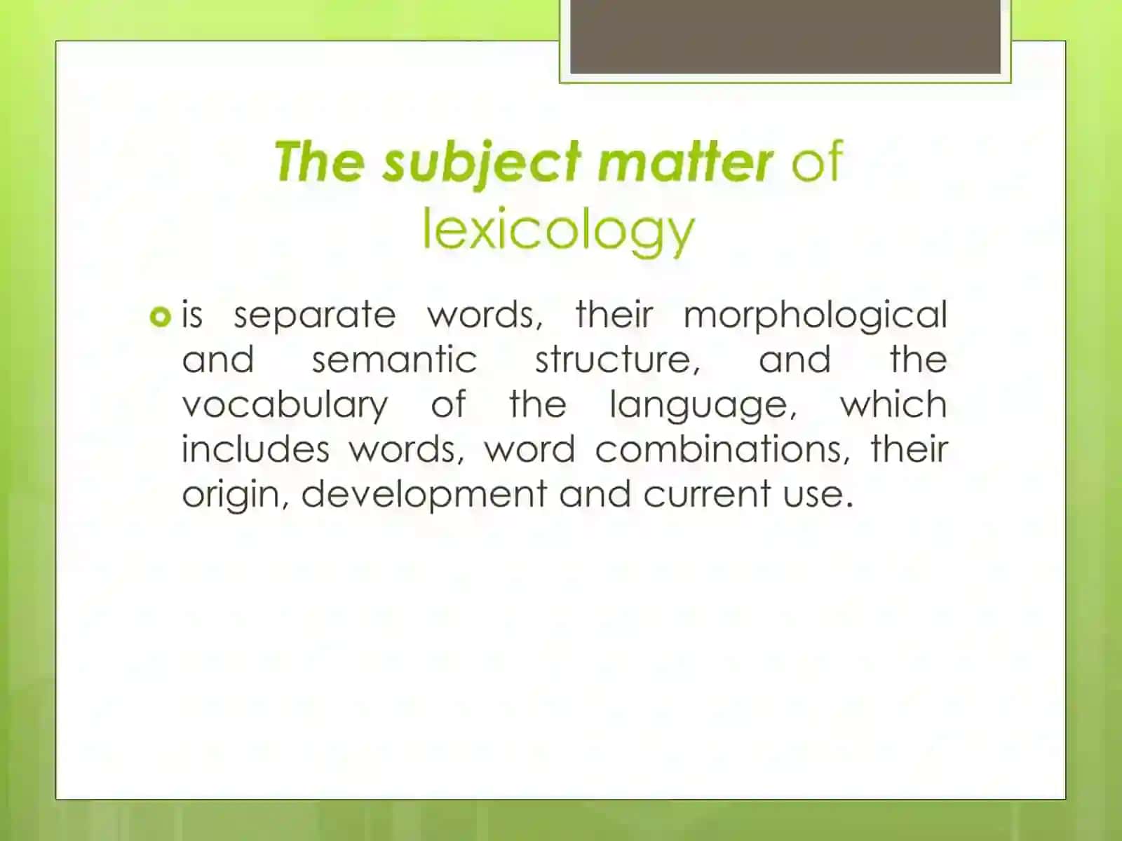 Lexical meaning as a linguistic category 3