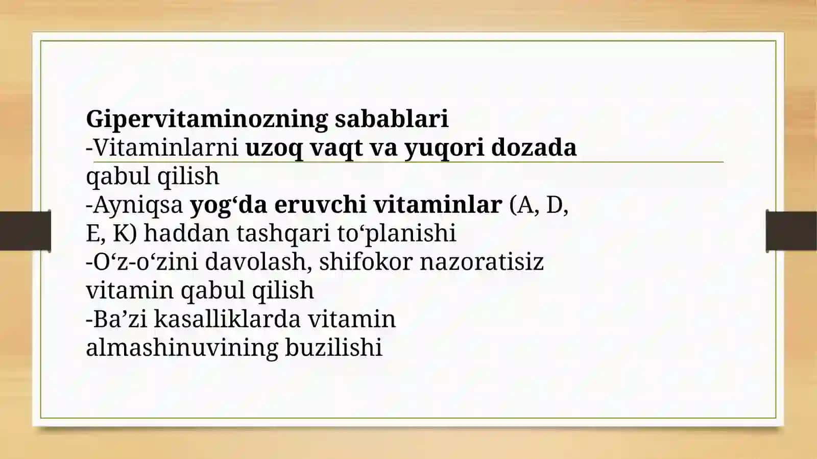 Gipervitaminoz modda almashinuvi 3