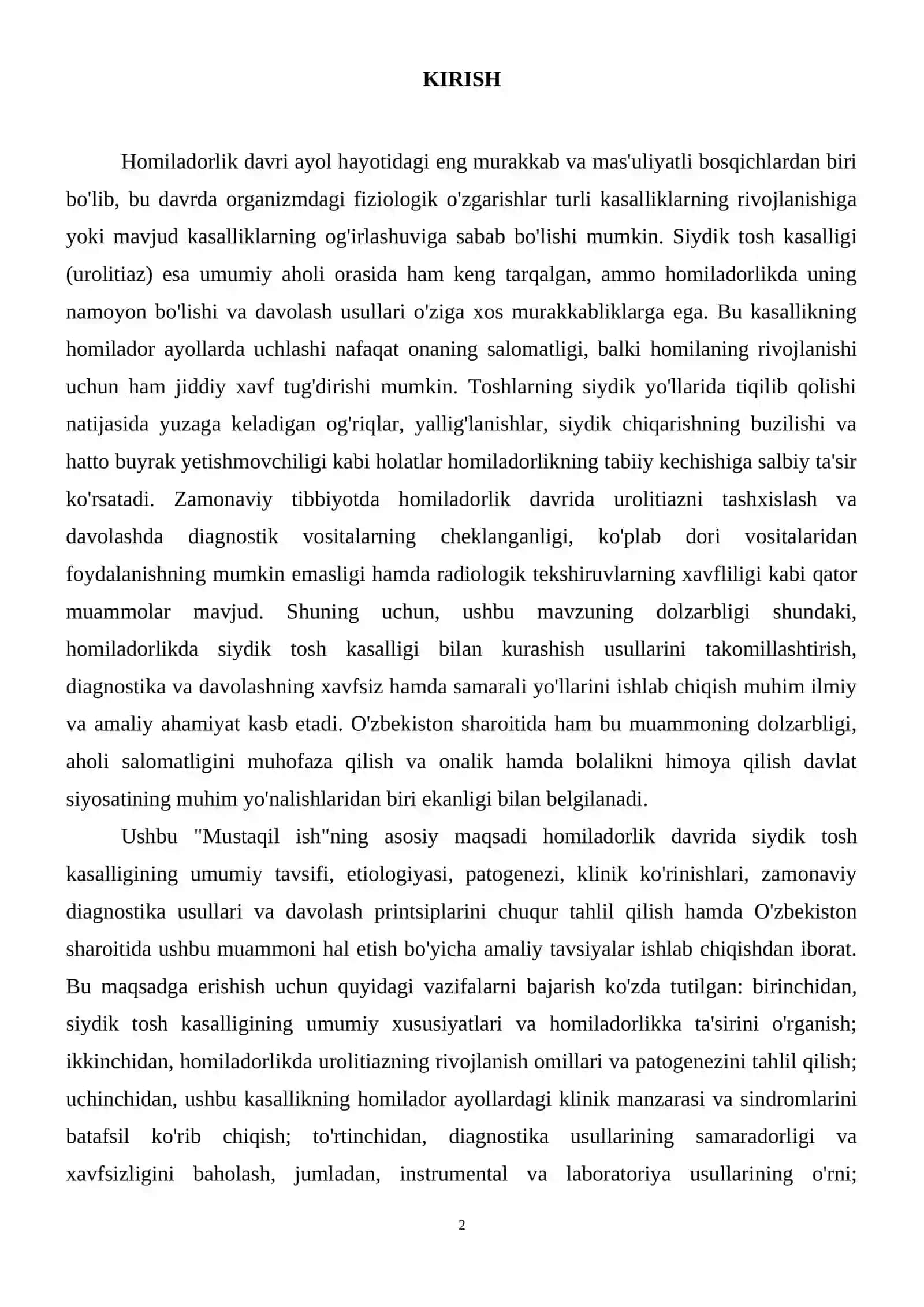 Homiladorlik va siydik tosh kasalligi 3