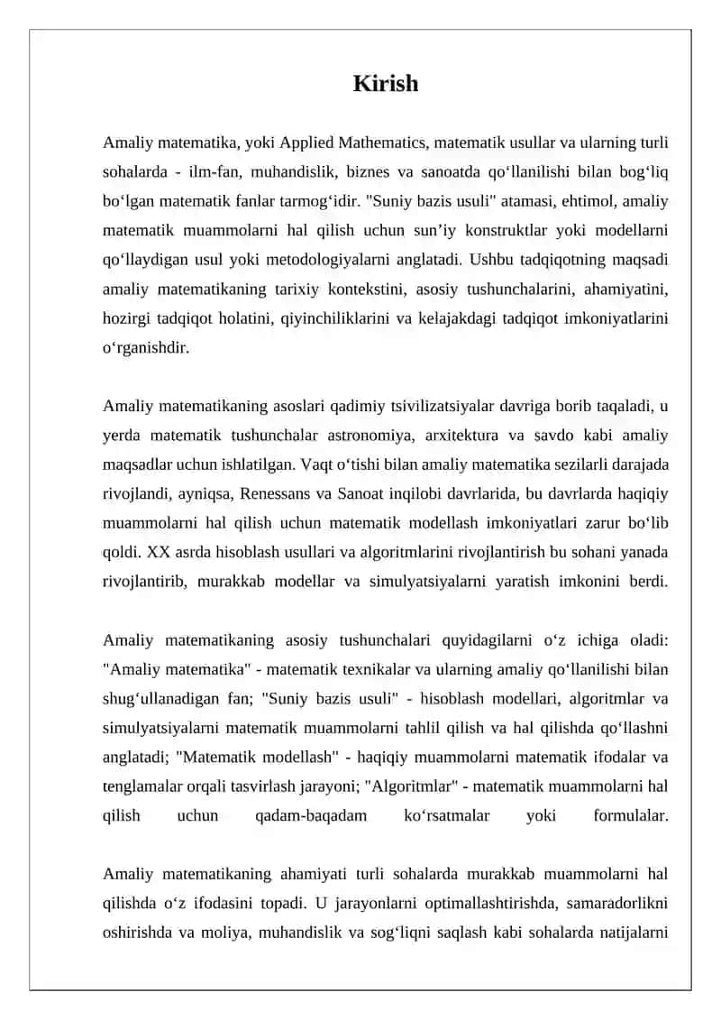 MUSTAQIL ISH AMALIY MATEMATIKA (SUNIY BAZIS USULI) 3