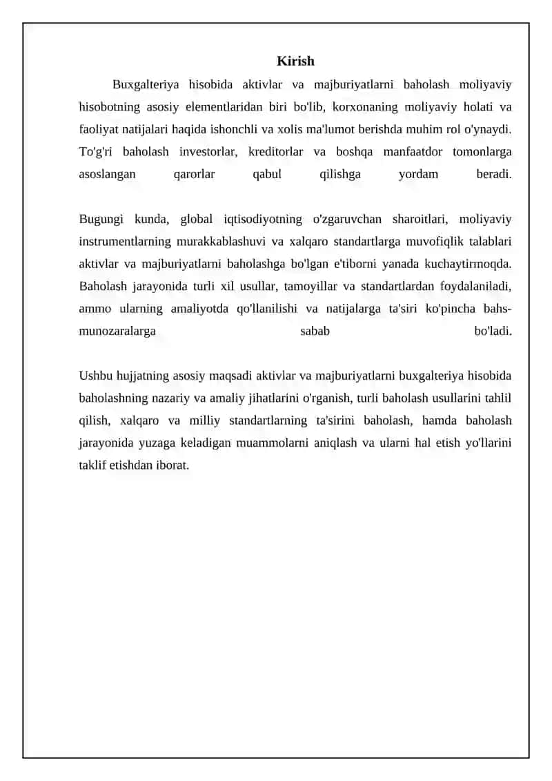 Buxgalteriya hisobida aktivlar va majburiyatlarni baholash 3