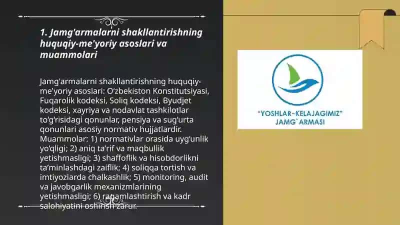 Jamg'armalarni shakllantirish va ishlatish muammolari 3