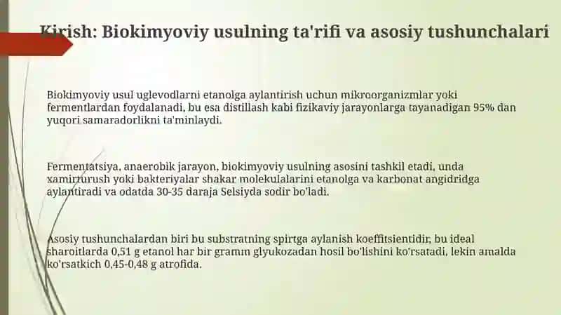 Biokimyoviy usulda spirt olishtirish 3