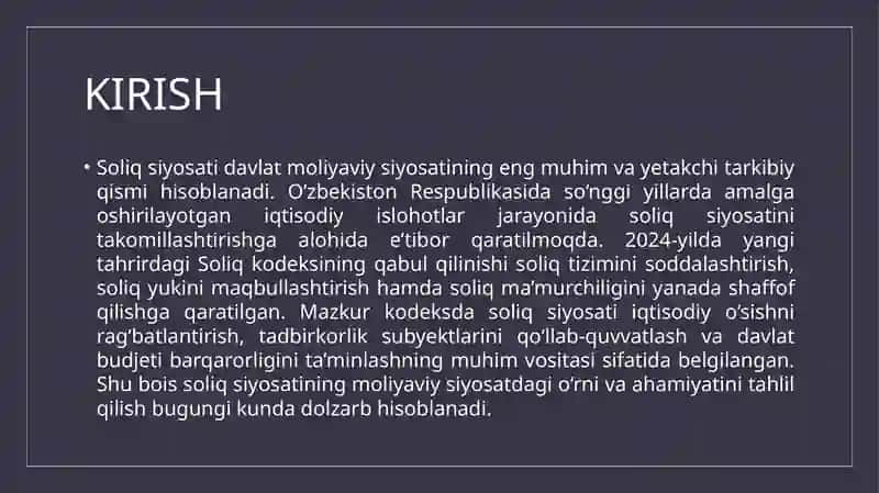 Soliq siyosati moliyaviy siyosat 3