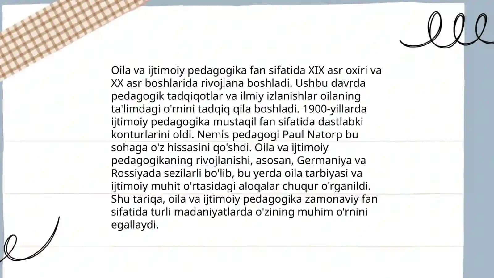 Oila va ijtimoiy pedagogika fanining umumiy fanlar tizimida tutgan oʻrni 3