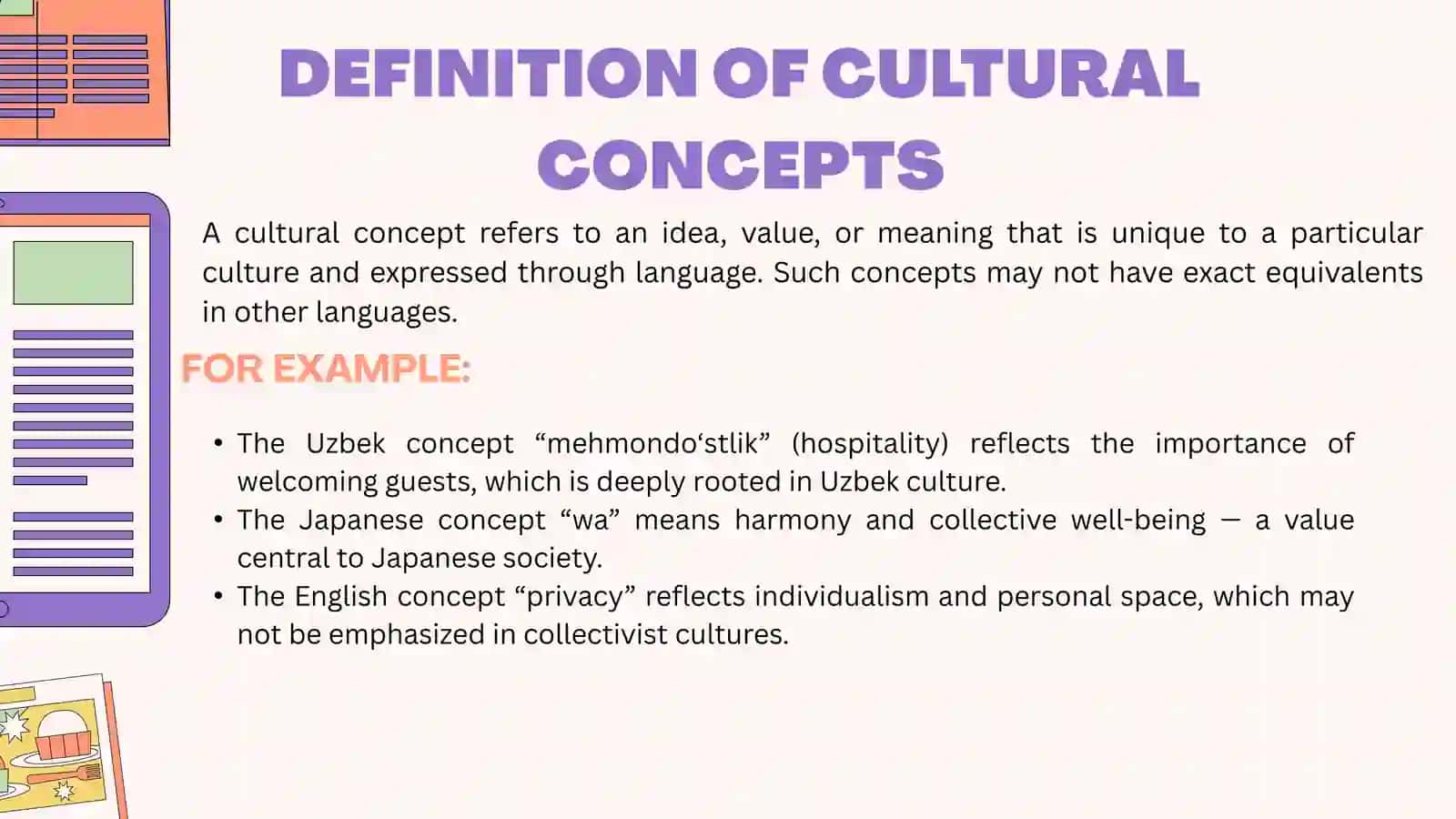 CULTURAL “CONCEPTS”IN COMPARABLE LANGUAGES 3