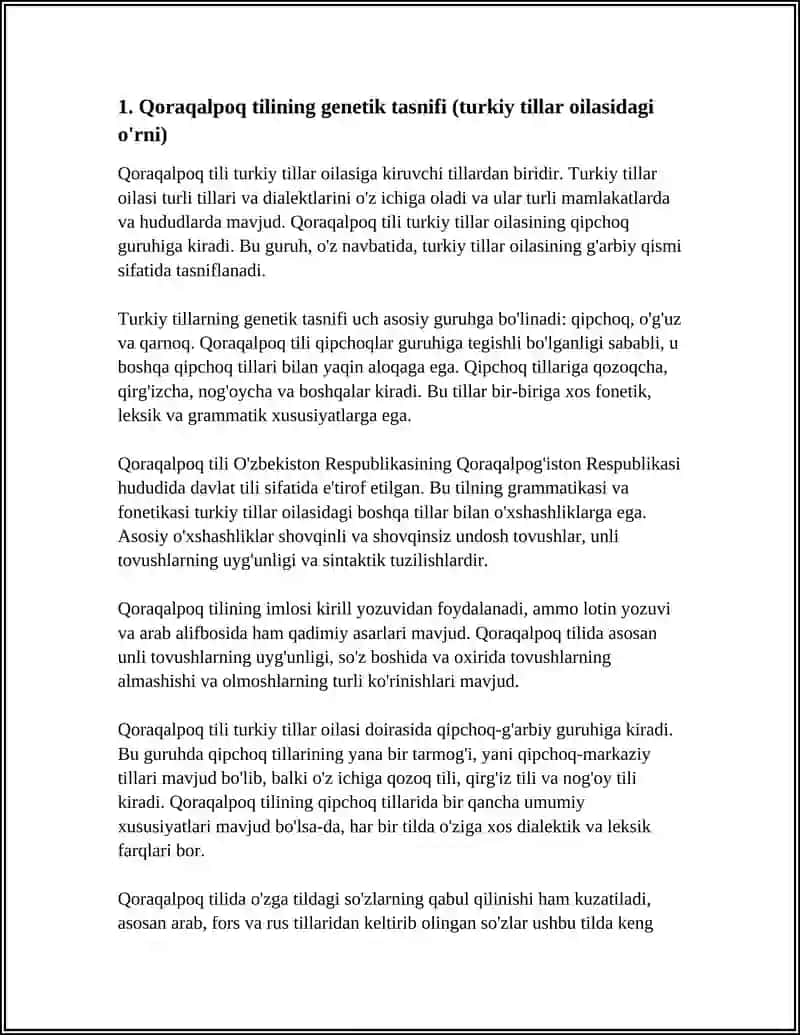 QORAQALPOQ TILI TASNIFI 3
