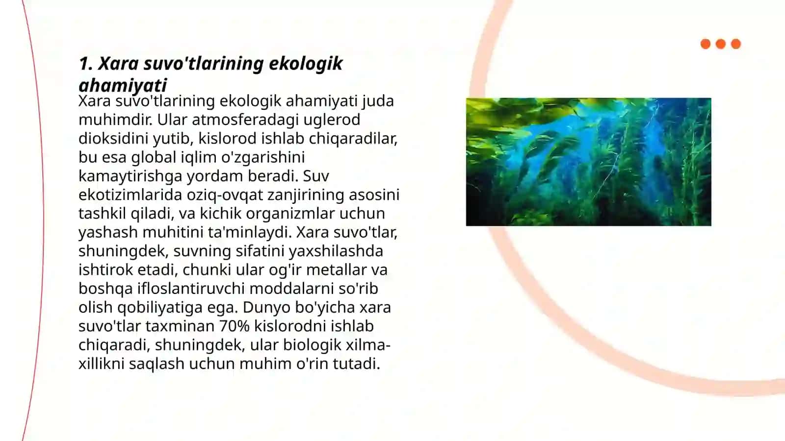 Xara suvo'tlarining ekologik ahamiyati 3