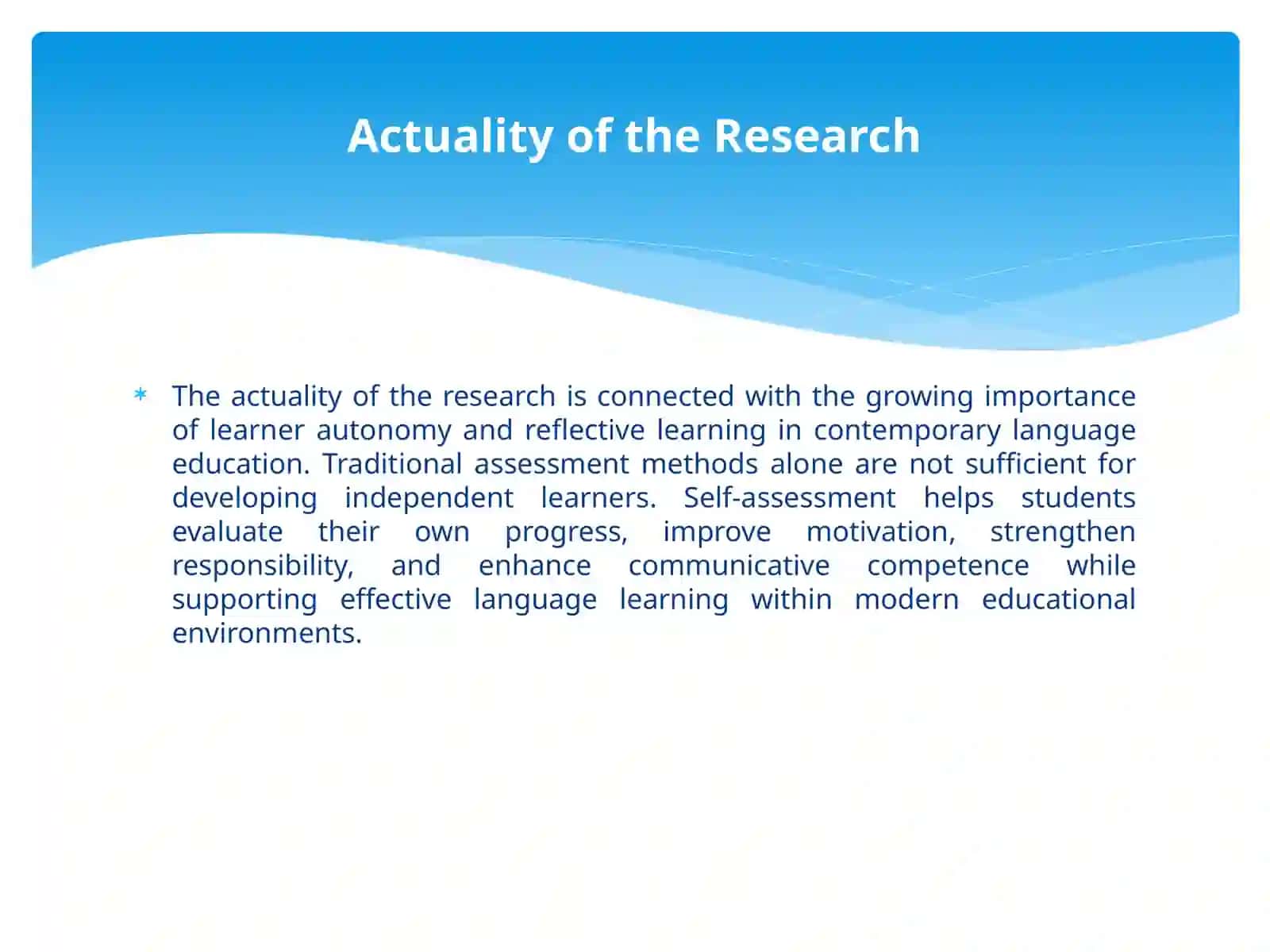 Self-Assessment in Language Learning 3