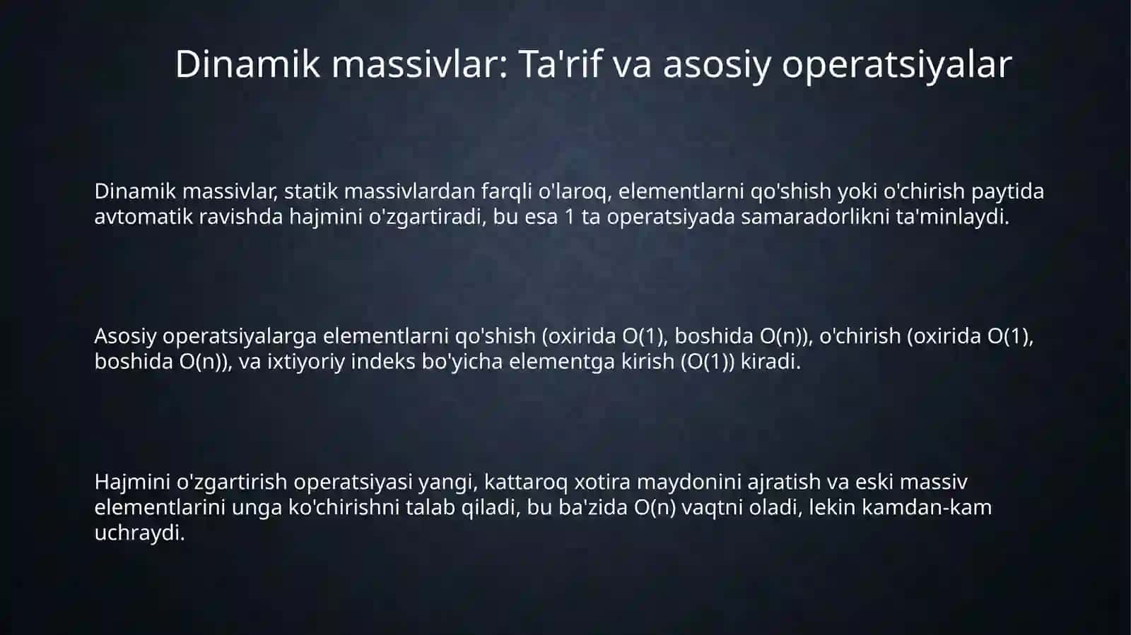 DINAMIK MASSIVLAR 3