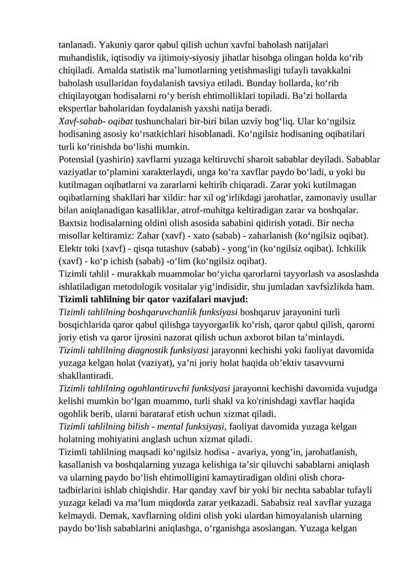 Faoliyat xavfsizligini tahlil qilish 3