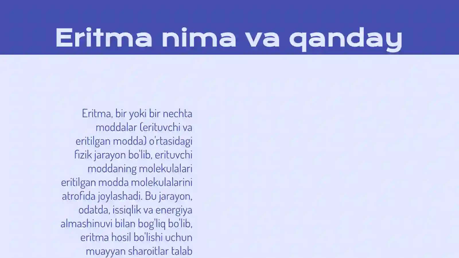Eritmalar turlari va ishlatilishi 3