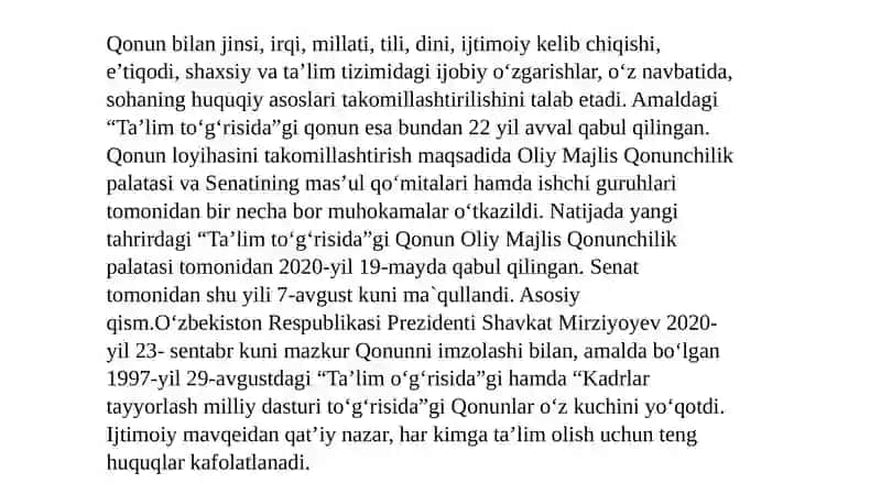 Ta'lim to'g'risidagi qonuni reja 3