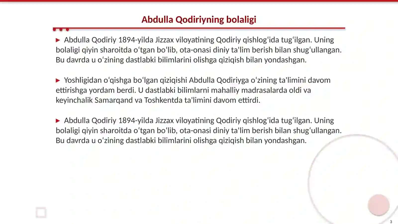 Abdulla Qodiriyning jadidchilikda tutgan o‘rni 3
