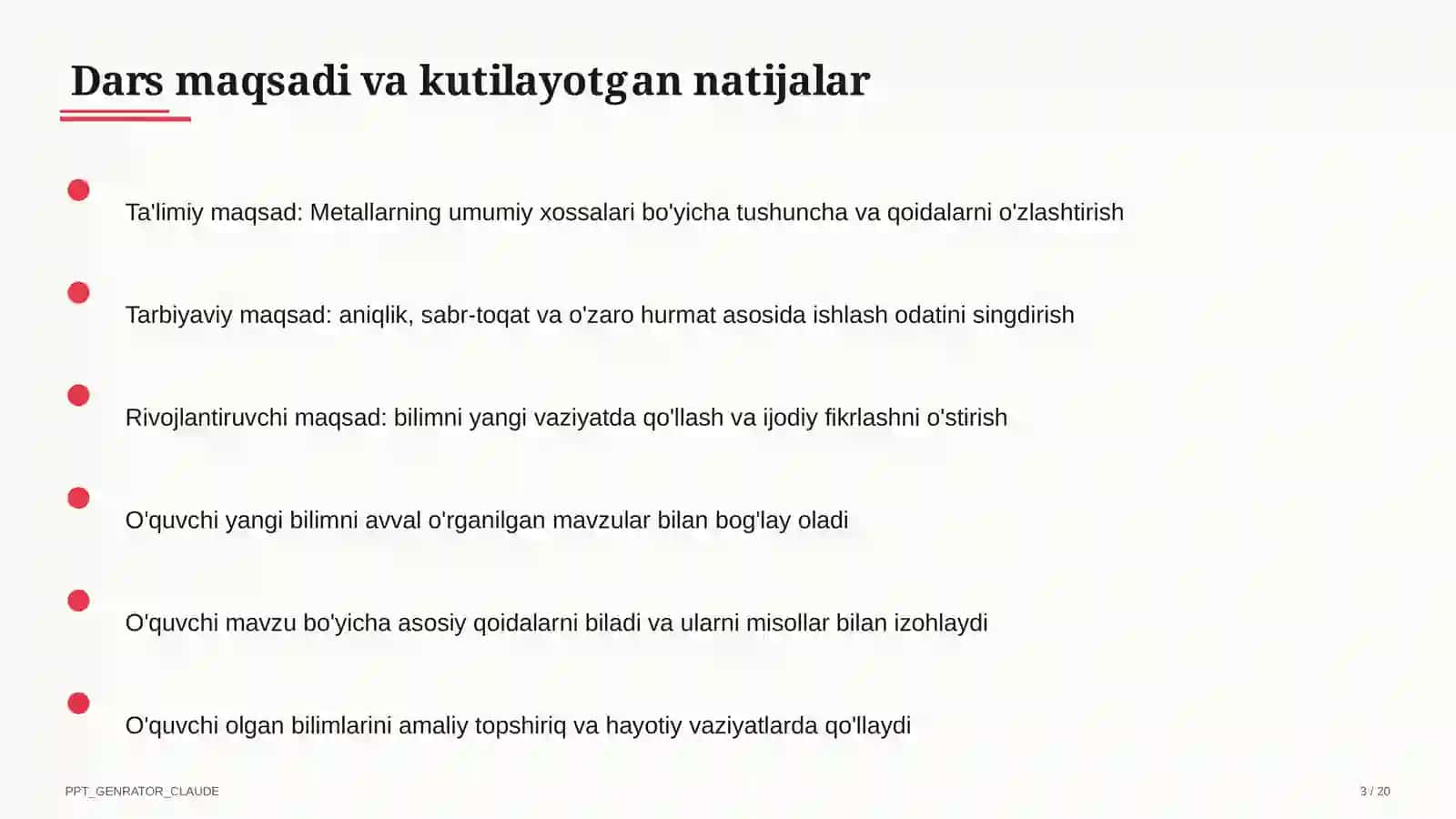 Metallarning umumiy xossalari (9-sinf) 3