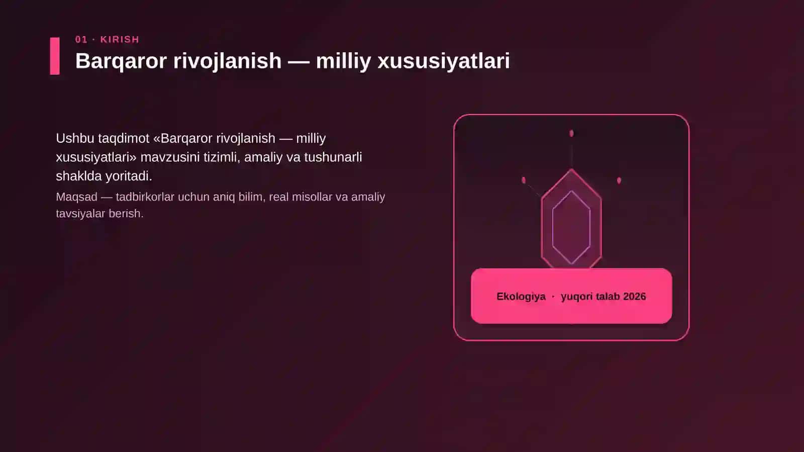 Barqaror rivojlanish — milliy xususiyatlari 3