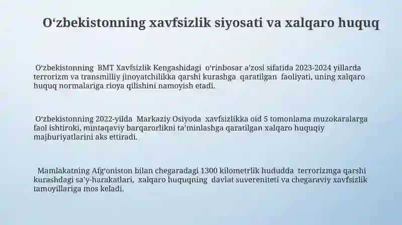 O‘zbekiston Respublikasi – xalqaro huquq sub`ekti sifatida 3