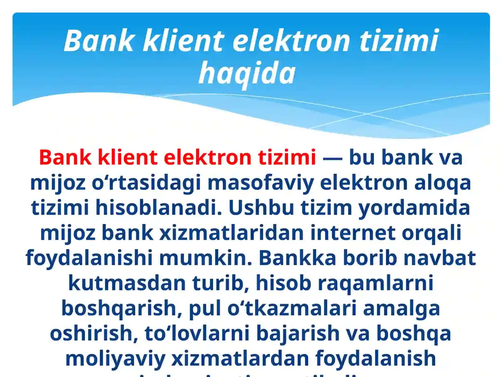 Bank klient elektron tizimi 3