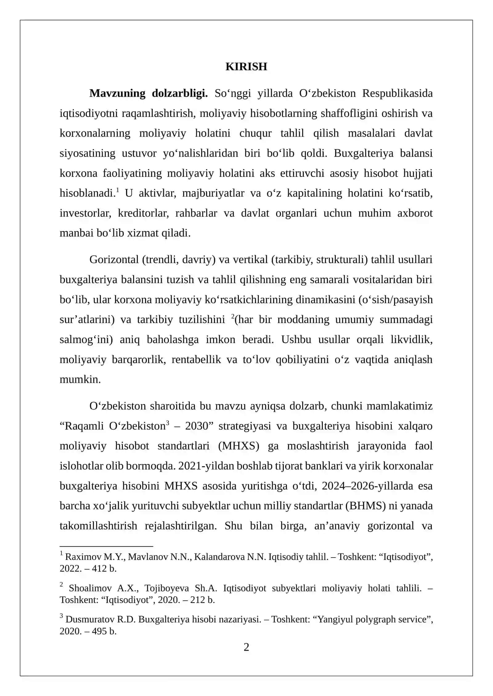 Buxgalteriya balansini tuzishdagi gorizontal va vertikal usullаrini takomillashtirish.BITIRUV MALAKA 3