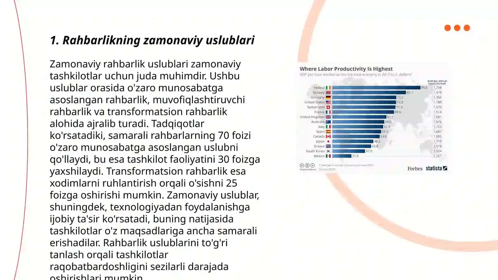 Rahbarlik uslublarining tashkilot madaniyati va mehnat unumdorligiga ta’siri 3