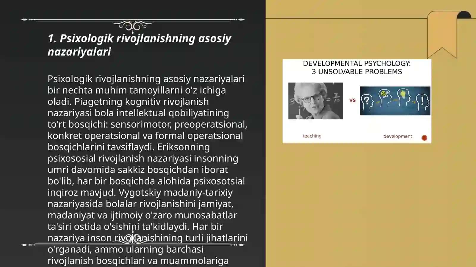 Psixologik rivojlanishning asosiy nazariyalari 3