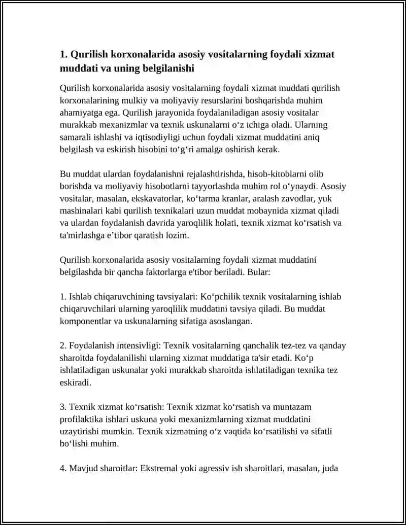 QURULISH KORHONALARIDA ASOSIY VOSITALARGA ESKIRISH HISOBLASH USULLARINI QOʻLLASHNING OʻZIGA XOS XUSUSIYATLARI 3