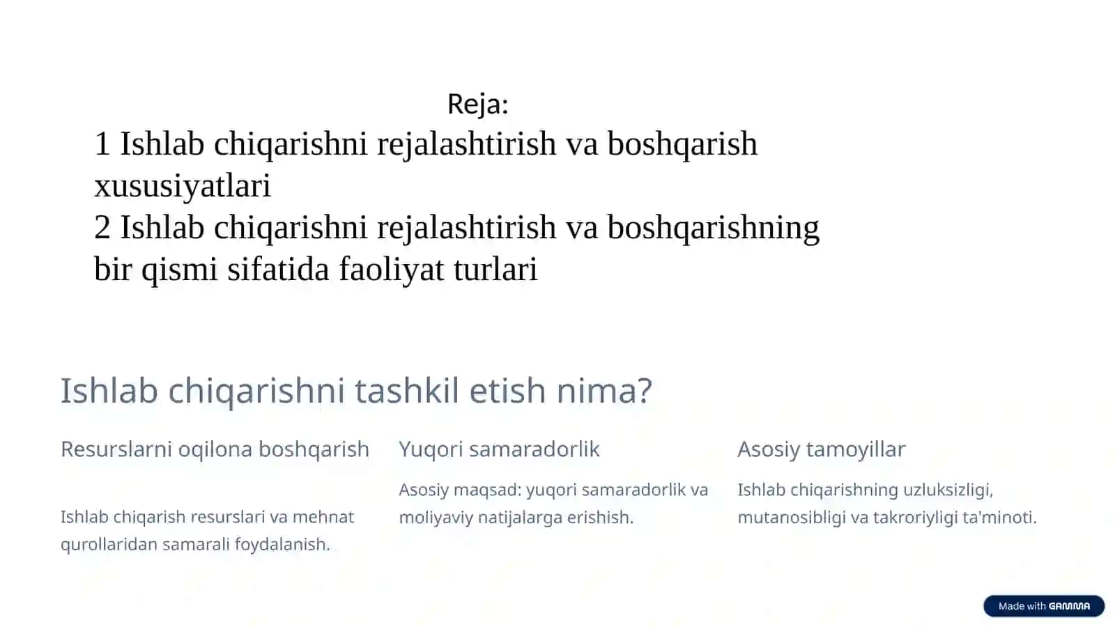 BIZNESGA KIRISHFANIDANTAYYORLAGAN TAQDIMOTI 3