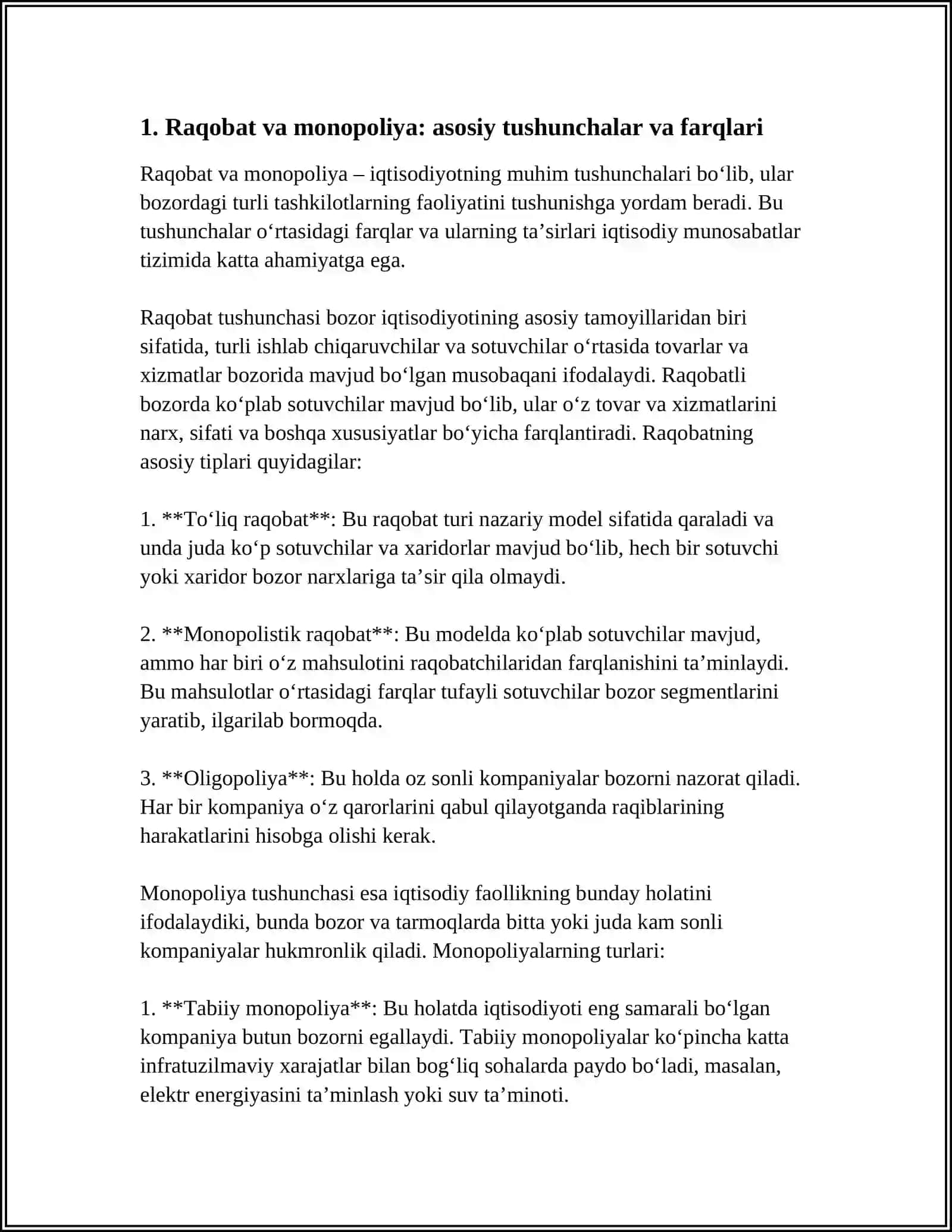 RAQOBAT VA MONOPOLIYA 3
