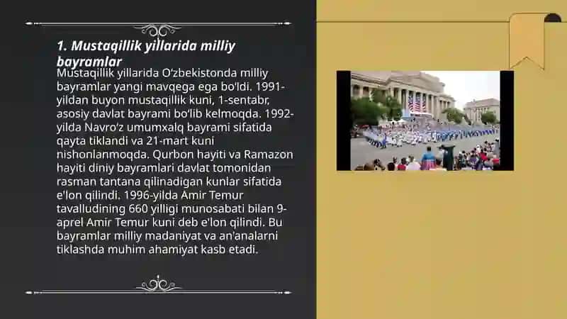 Mustaqillik yillarida urf-odatlarning qayta tiklanishi 3
